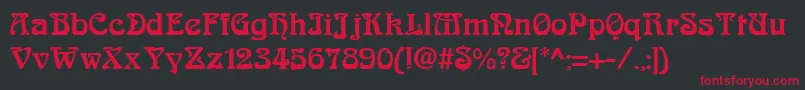 AndreianRegular Font – Red Fonts on Black Background