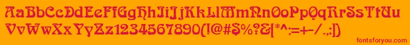 AndreianRegular Font – Red Fonts on Orange Background