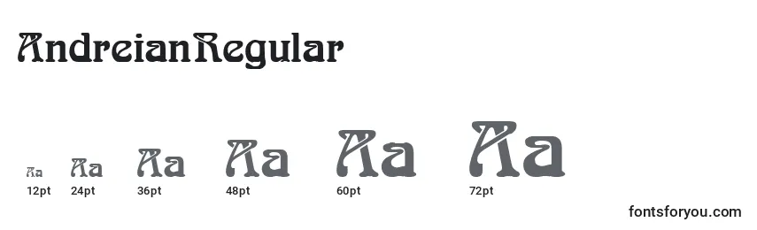 AndreianRegular font sizes