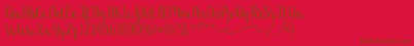 KeAloha Font – Brown Fonts on Red Background