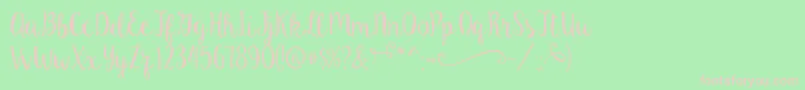KeAloha Font – Pink Fonts on Green Background