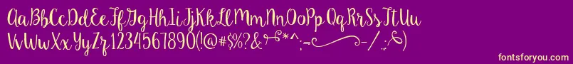 KeAloha Font – Yellow Fonts on Purple Background