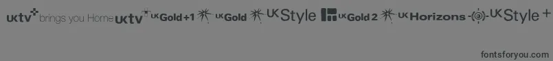 TvlogosUktv-Schriftart – Schwarze Schriften auf grauem Hintergrund