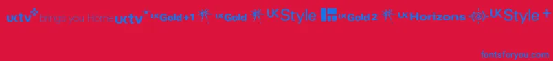 TvlogosUktv Font – Blue Fonts on Red Background