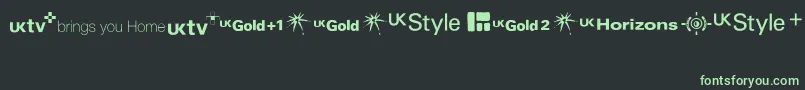 Fonte TvlogosUktv – fontes verdes em um fundo preto