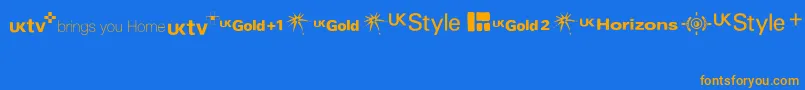 TvlogosUktv Font – Orange Fonts on Blue Background