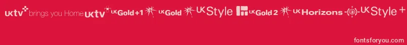 TvlogosUktv Font – Pink Fonts on Red Background