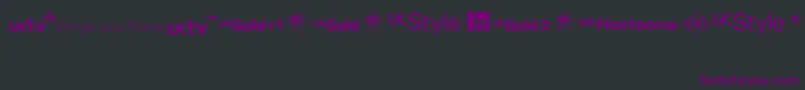 TvlogosUktv Font – Purple Fonts on Black Background