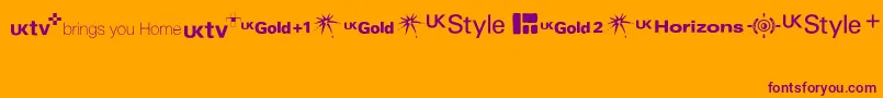 TvlogosUktv Font – Purple Fonts on Orange Background