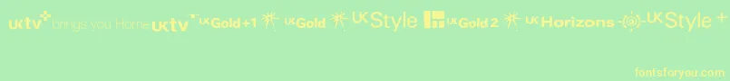 TvlogosUktv Font – Yellow Fonts on Green Background