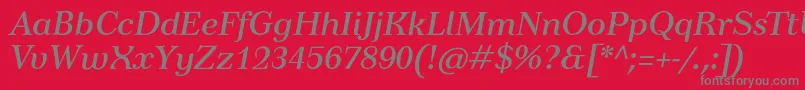 TusardecotextItalic Font – Gray Fonts on Red Background