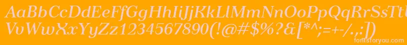 TusardecotextItalic Font – Pink Fonts on Orange Background