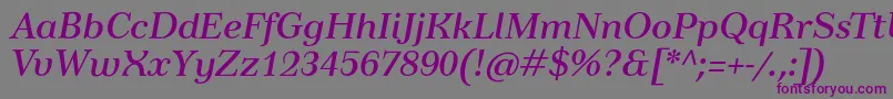 TusardecotextItalic Font – Purple Fonts on Gray Background