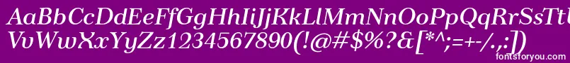 フォントTusardecotextItalic – 紫の背景に白い文字