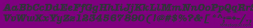 AmtypewriteritcttРџРѕР»СѓР¶РёСЂРЅС‹Р№РљСѓСЂСЃРёРІ-Schriftart – Schwarze Schriften auf violettem Hintergrund