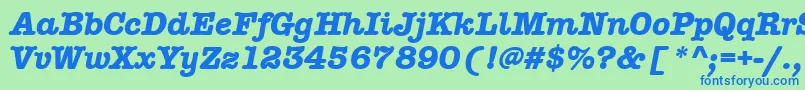 AmtypewriteritcttРџРѕР»СѓР¶РёСЂРЅС‹Р№РљСѓСЂСЃРёРІ Font – Blue Fonts on Green Background