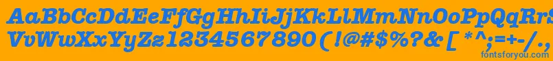 AmtypewriteritcttРџРѕР»СѓР¶РёСЂРЅС‹Р№РљСѓСЂСЃРёРІ Font – Blue Fonts on Orange Background