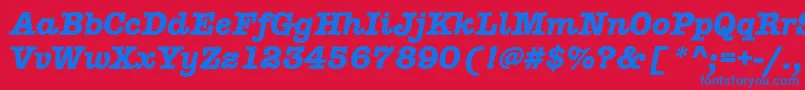 AmtypewriteritcttРџРѕР»СѓР¶РёСЂРЅС‹Р№РљСѓСЂСЃРёРІ Font – Blue Fonts on Red Background