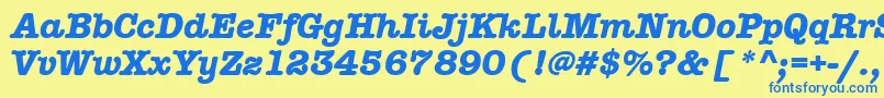 AmtypewriteritcttРџРѕР»СѓР¶РёСЂРЅС‹Р№РљСѓСЂСЃРёРІ Font – Blue Fonts on Yellow Background