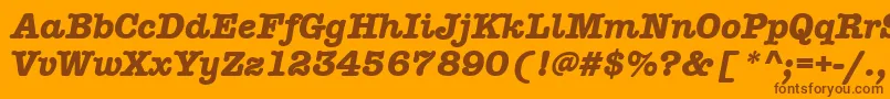 AmtypewriteritcttРџРѕР»СѓР¶РёСЂРЅС‹Р№РљСѓСЂСЃРёРІ Font – Brown Fonts on Orange Background