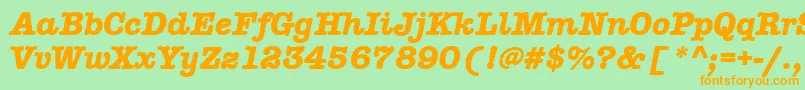 AmtypewriteritcttРџРѕР»СѓР¶РёСЂРЅС‹Р№РљСѓСЂСЃРёРІ Font – Orange Fonts on Green Background