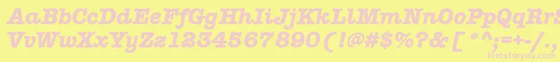 AmtypewriteritcttРџРѕР»СѓР¶РёСЂРЅС‹Р№РљСѓСЂСЃРёРІ Font – Pink Fonts on Yellow Background