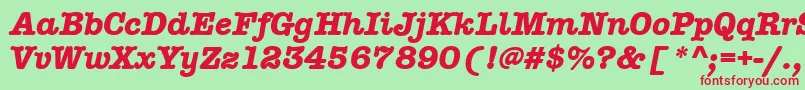 AmtypewriteritcttРџРѕР»СѓР¶РёСЂРЅС‹Р№РљСѓСЂСЃРёРІ Font – Red Fonts on Green Background