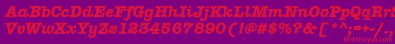 AmtypewriteritcttРџРѕР»СѓР¶РёСЂРЅС‹Р№РљСѓСЂСЃРёРІ Font – Red Fonts on Purple Background