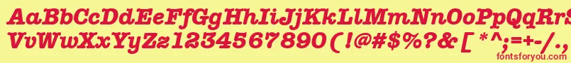 AmtypewriteritcttРџРѕР»СѓР¶РёСЂРЅС‹Р№РљСѓСЂСЃРёРІ Font – Red Fonts on Yellow Background