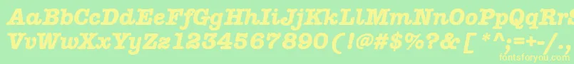 AmtypewriteritcttРџРѕР»СѓР¶РёСЂРЅС‹Р№РљСѓСЂСЃРёРІ Font – Yellow Fonts on Green Background