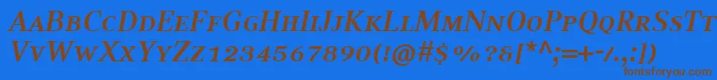 Police CompatilTextLtComBoldItalicSmallCaps – polices brunes sur fond bleu