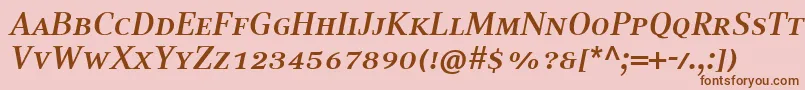 CompatilTextLtComBoldItalicSmallCapsフォントについての詳細 フォントCompatilTextLtComBoldItalicSmallCaps – ピンクの背景に茶色のフォント