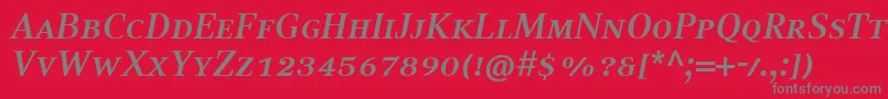 CompatilTextLtComBoldItalicSmallCaps Font – Gray Fonts on Red Background