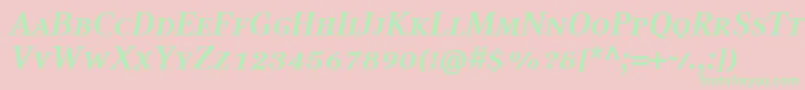 CompatilTextLtComBoldItalicSmallCaps-Schriftart – Grüne Schriften auf rosa Hintergrund