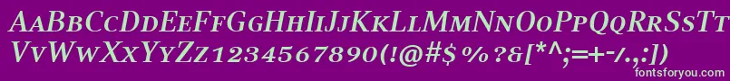 CompatilTextLtComBoldItalicSmallCaps Font – Green Fonts on Purple Background