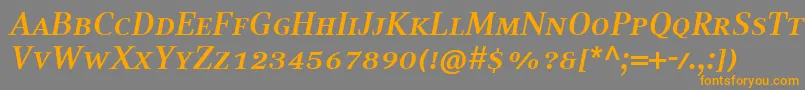 CompatilTextLtComBoldItalicSmallCaps Font – Orange Fonts on Gray Background