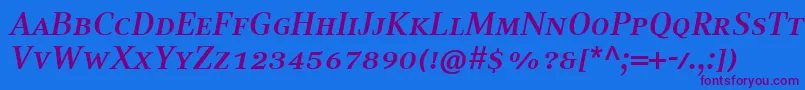 Шрифт CompatilTextLtComBoldItalicSmallCaps – фиолетовые шрифты на синем фоне