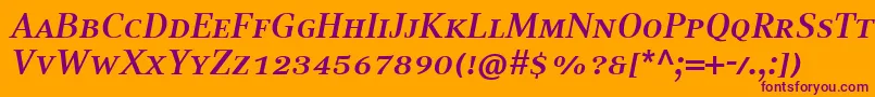 CompatilTextLtComBoldItalicSmallCapsフォントについての詳細 フォントCompatilTextLtComBoldItalicSmallCaps – オレンジの背景に紫のフォント