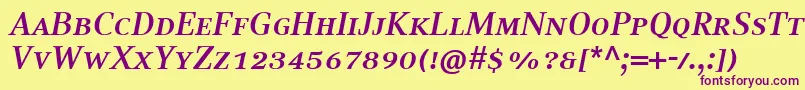 CompatilTextLtComBoldItalicSmallCaps Font – Purple Fonts on Yellow Background