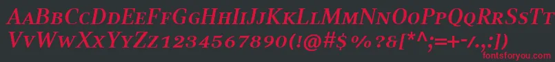 CompatilTextLtComBoldItalicSmallCaps Font – Red Fonts on Black Background