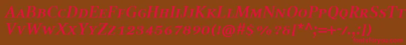 CompatilTextLtComBoldItalicSmallCaps Font – Red Fonts on Brown Background