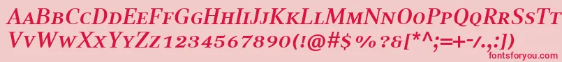 CompatilTextLtComBoldItalicSmallCaps Font – Red Fonts on Pink Background