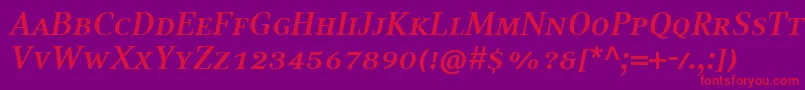 CompatilTextLtComBoldItalicSmallCaps Font – Red Fonts on Purple Background