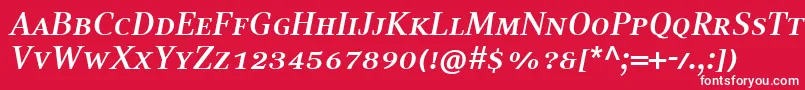 CompatilTextLtComBoldItalicSmallCaps Font – White Fonts on Red Background
