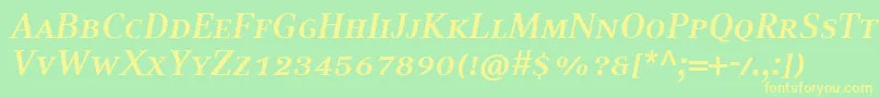 CompatilTextLtComBoldItalicSmallCaps Font – Yellow Fonts on Green Background