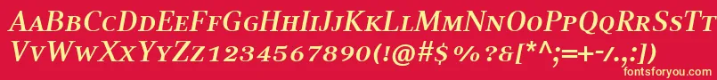 CompatilTextLtComBoldItalicSmallCaps Font – Yellow Fonts on Red Background