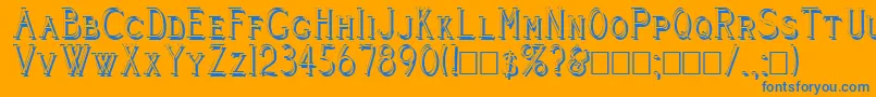 CleaversJuveniaShadowed Font – Blue Fonts on Orange Background