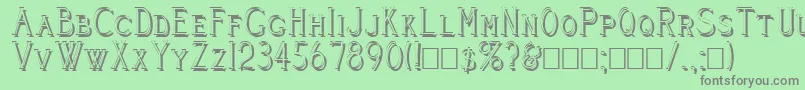 CleaversJuveniaShadowed Font – Gray Fonts on Green Background