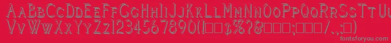 CleaversJuveniaShadowed Font – Gray Fonts on Red Background