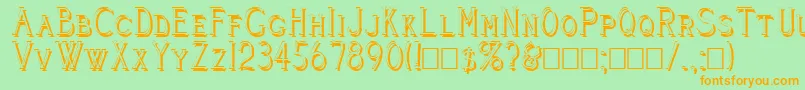 CleaversJuveniaShadowed Font – Orange Fonts on Green Background